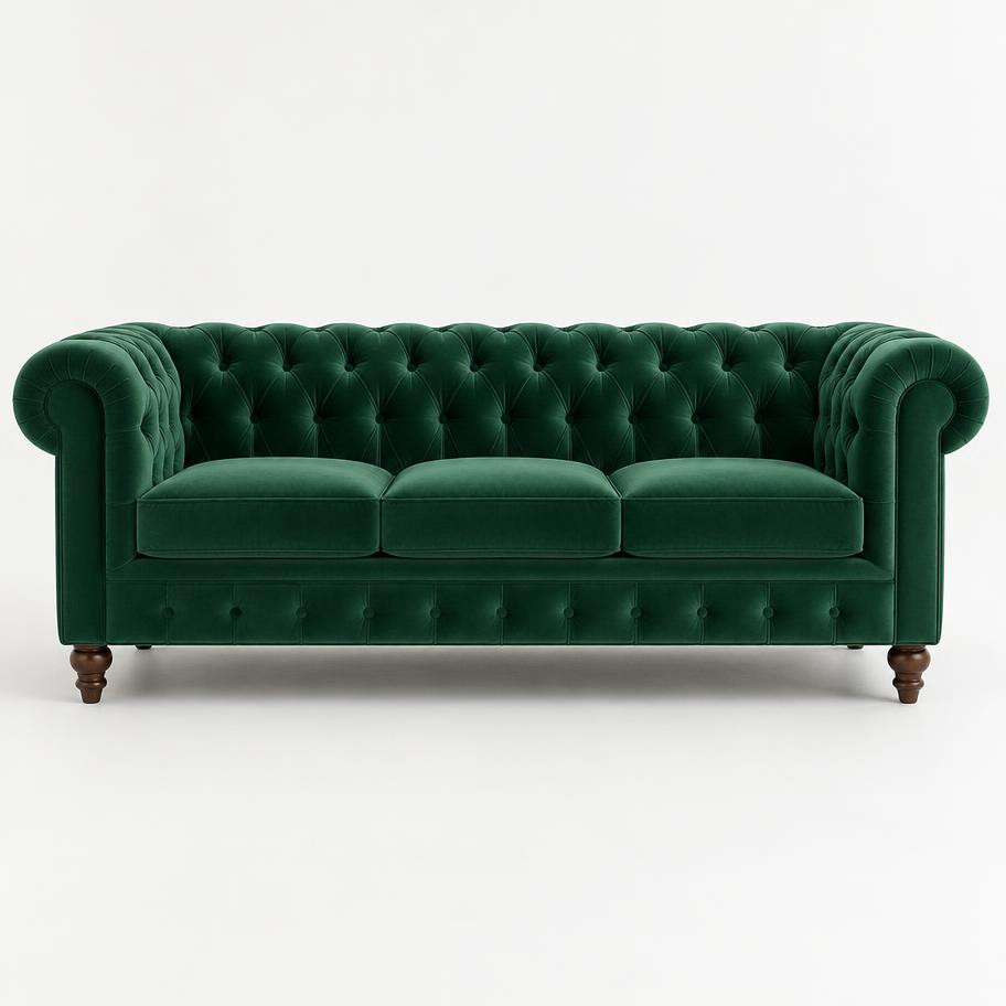 Velvet Emerald Chesterfield Sofa
